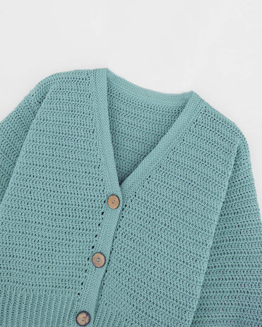 Crochet V-neck cardigan pattern