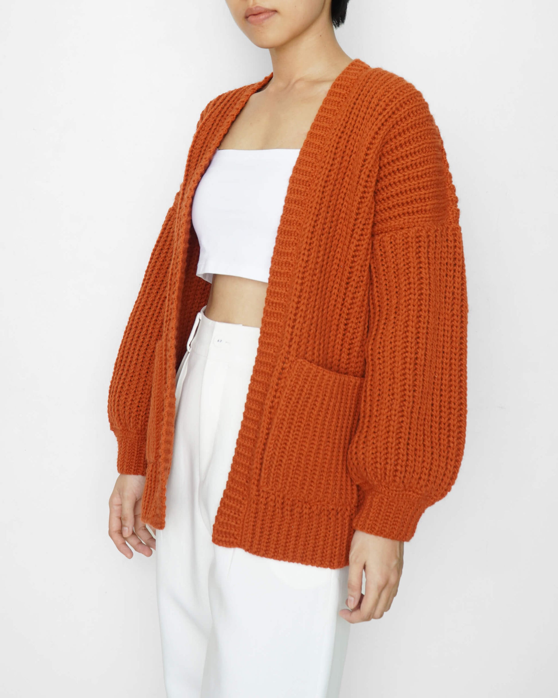 Crochet oversized rib cardigan pattern
