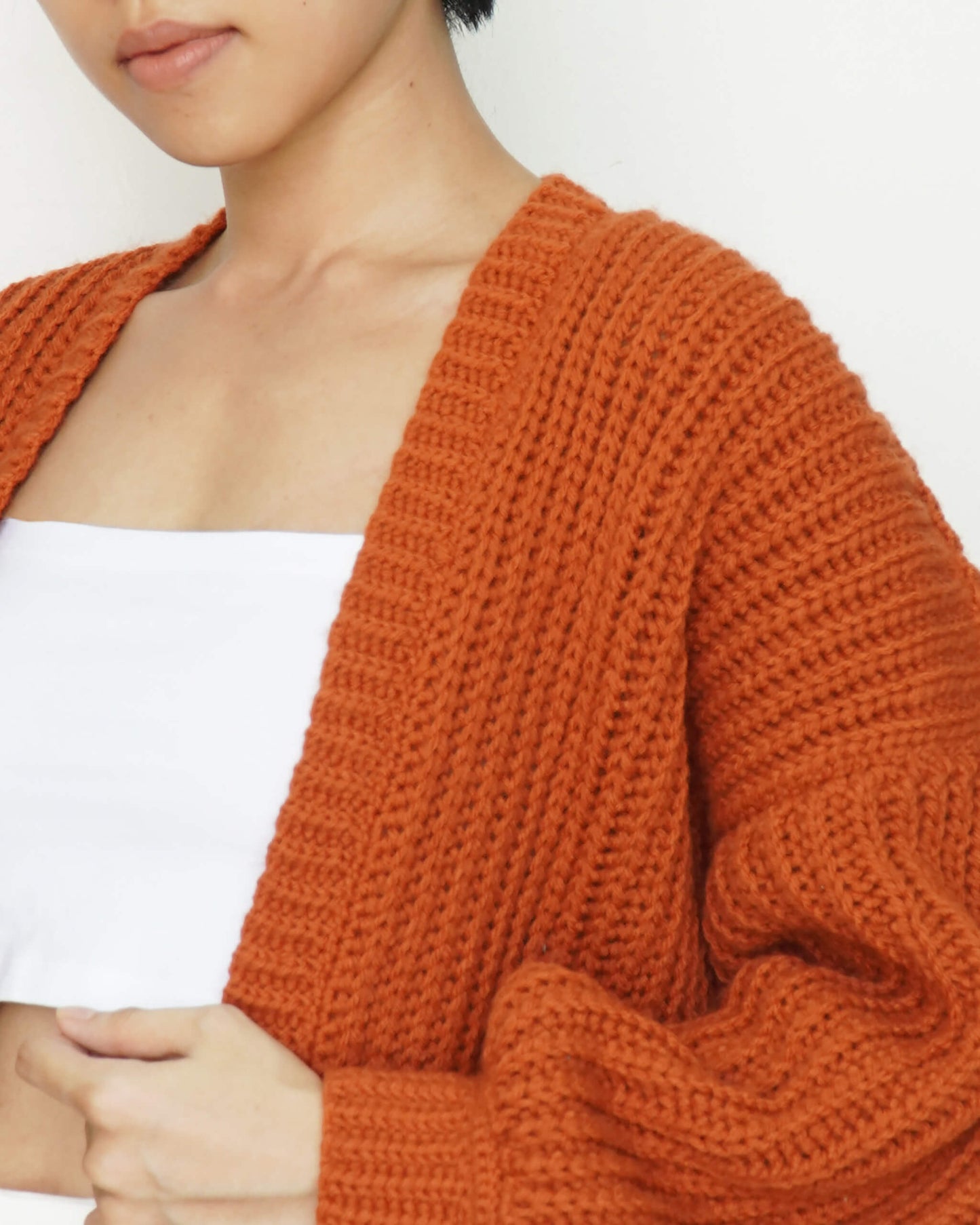 Crochet oversized rib cardigan pattern