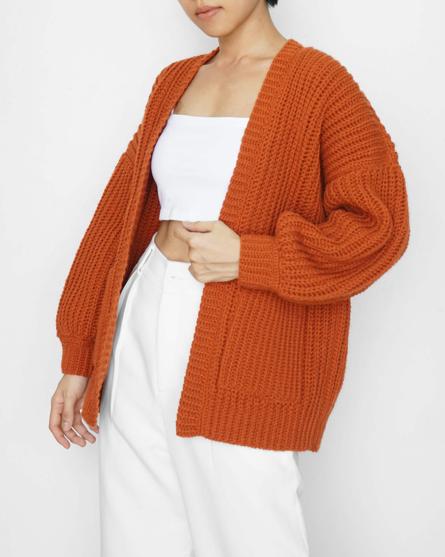 Crochet oversized rib cardigan pattern