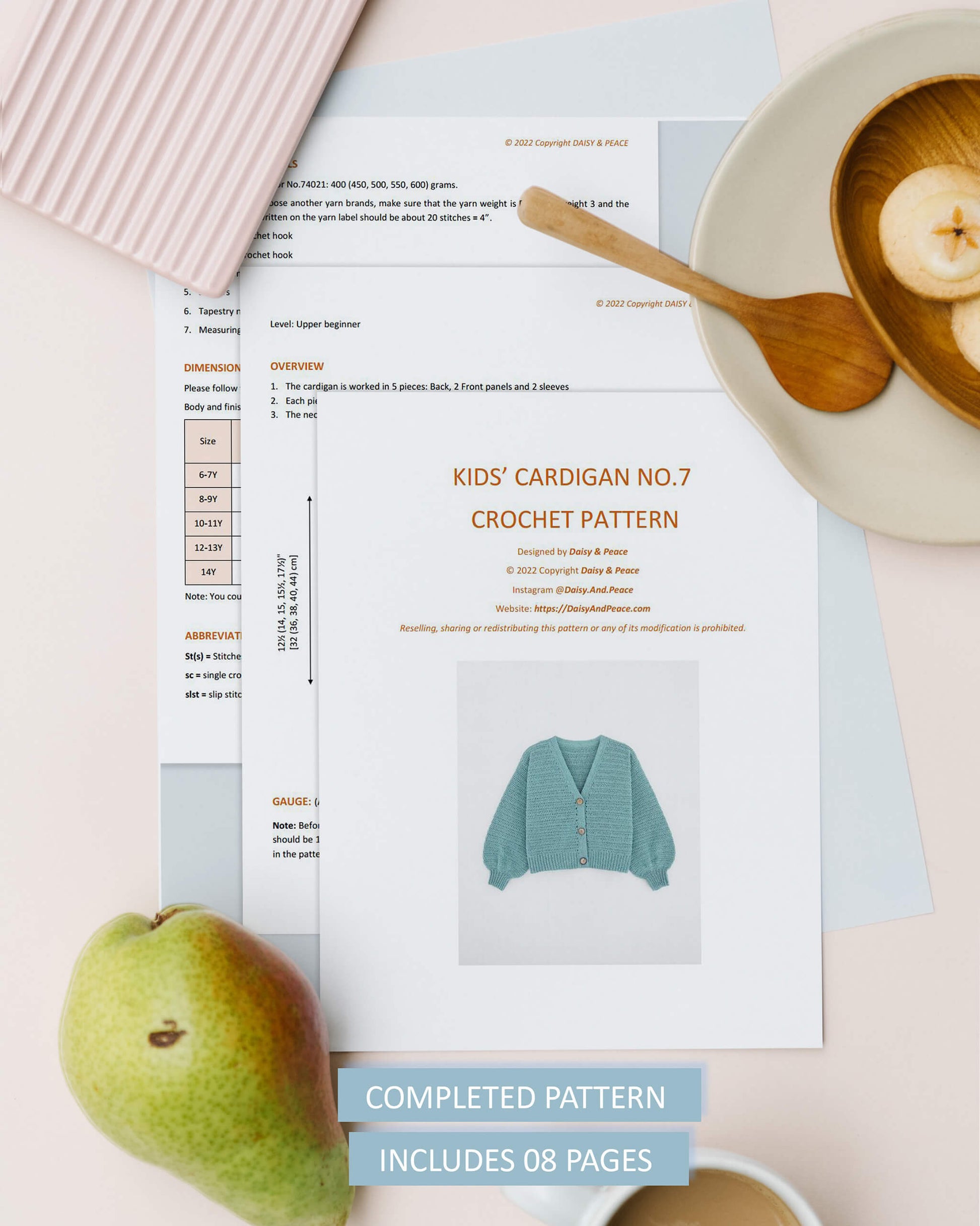 Crochet V-neck cardigan pattern