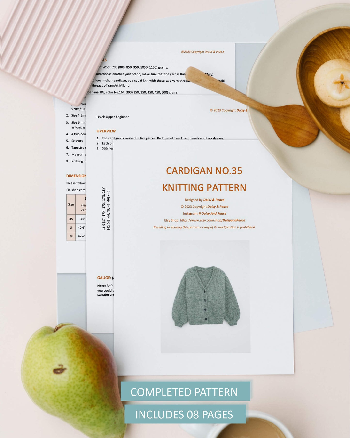 Cardigan No.35 | Easy knitting pattern