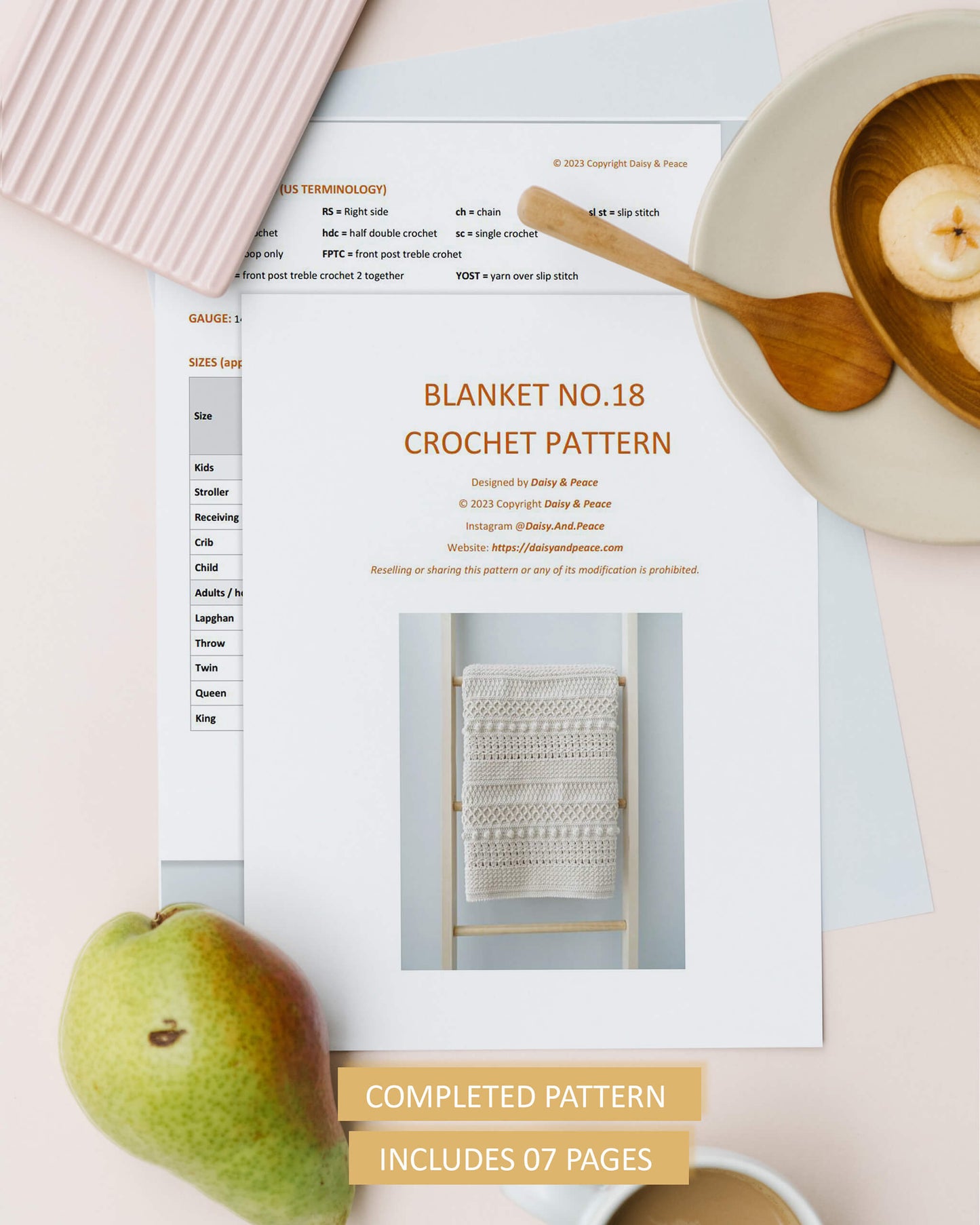 Blanket No.18 | Easy crochet modern pattern + Video tutorial + Chart