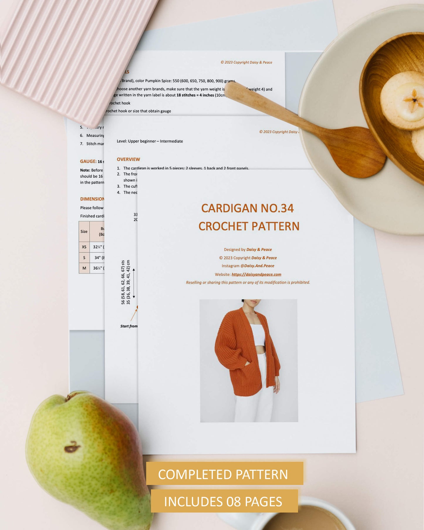 Crochet oversized rib cardigan pattern