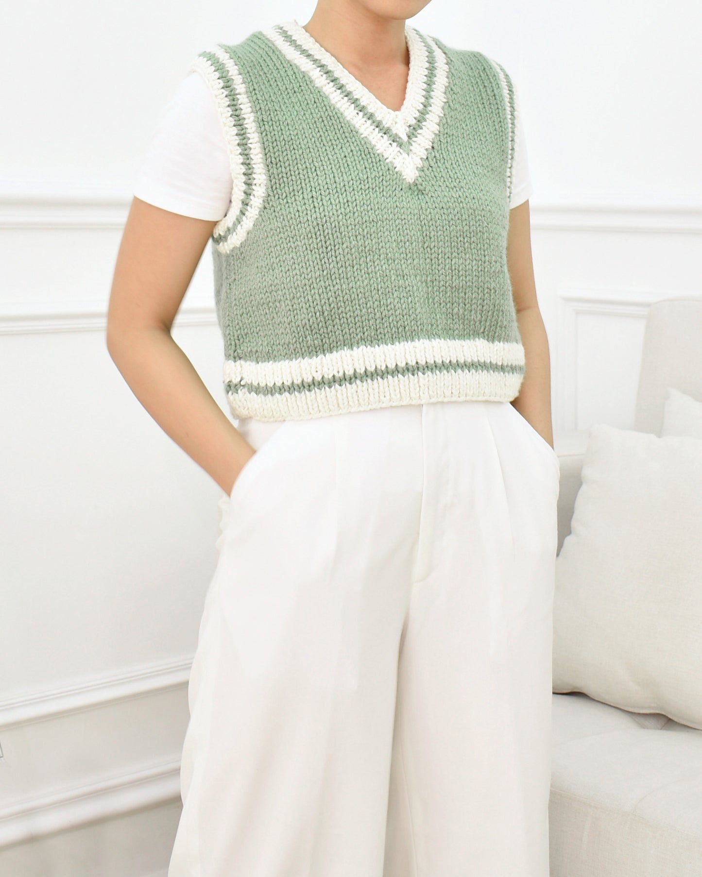 Vest No.13 | Easy knitting chunky vest pattern