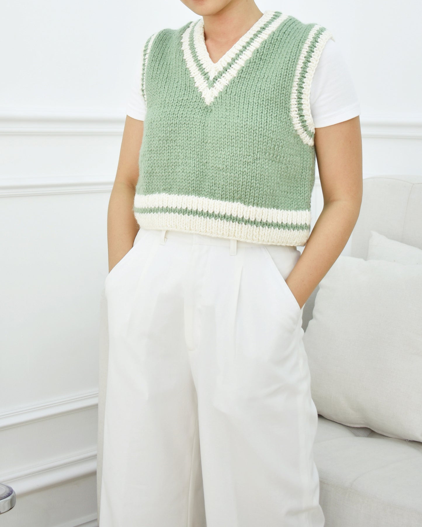 Vest No.13 | Easy knitting chunky vest pattern
