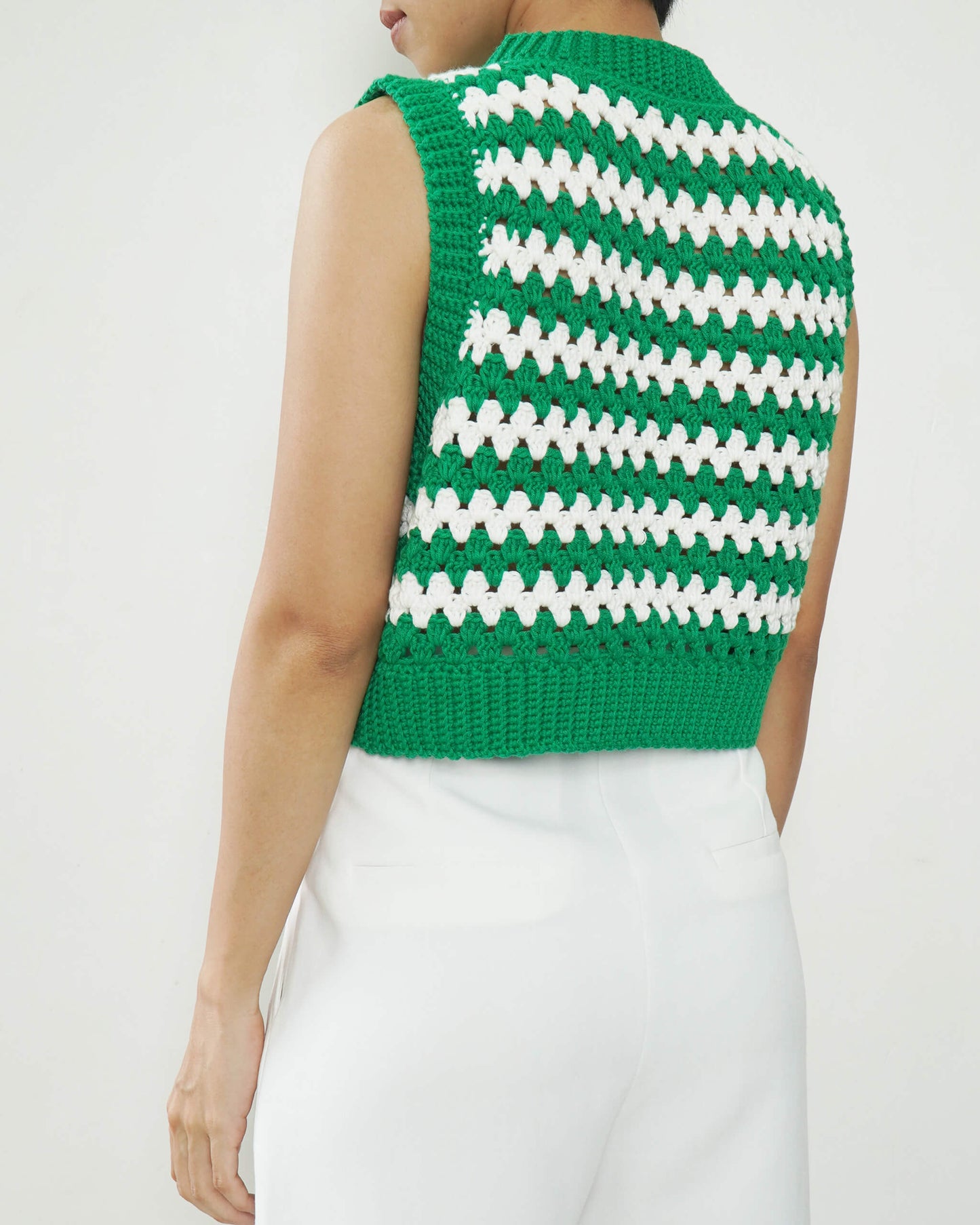 Striped vest No.23 | Easy crochet pattern