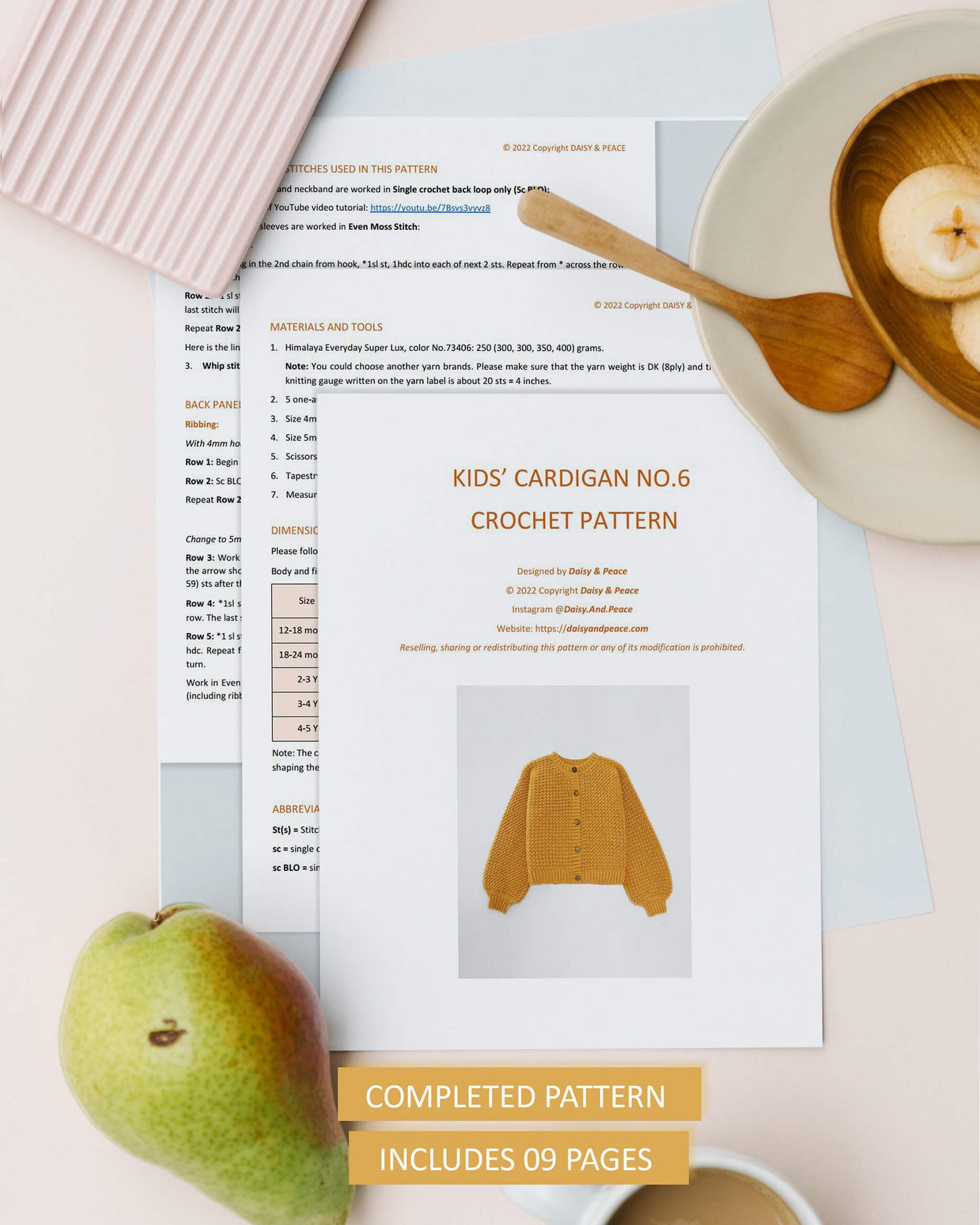 Kids' Cardigan No.6 | Crochet crewneck cardigan pattern