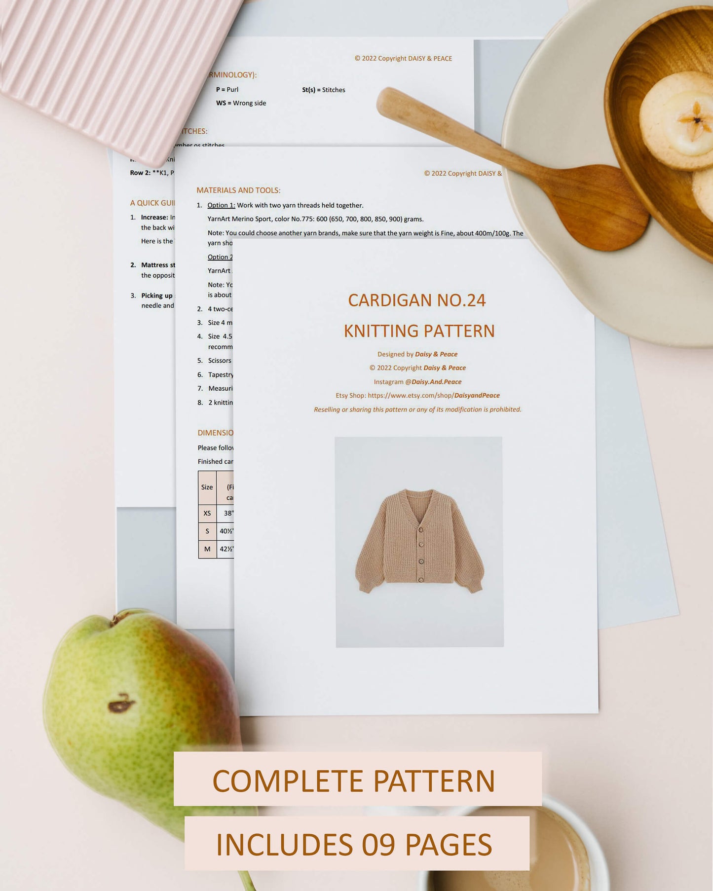 Cardigan No.24 | Easy knitting pattern