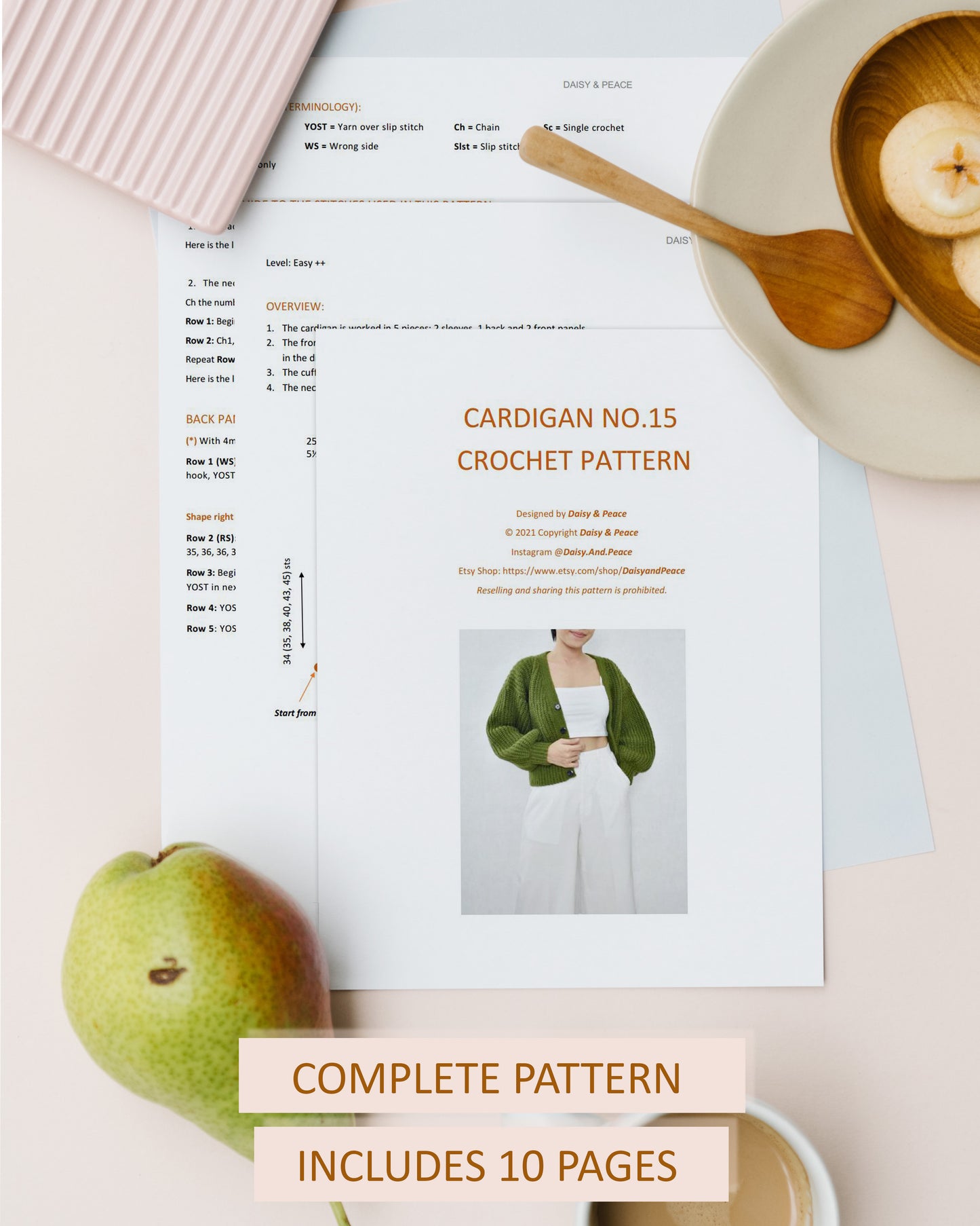 Cardigan No.15 | Crochet ribbed cardigan pattern