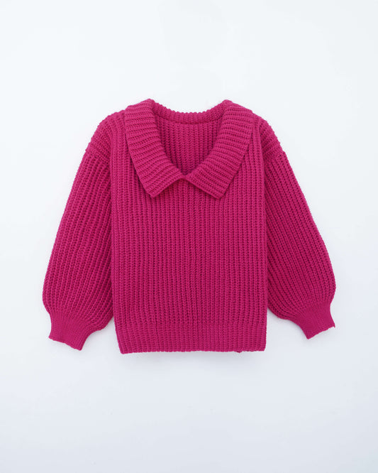 Sweater No.50 | Ribbed polo sweater crochet pattern