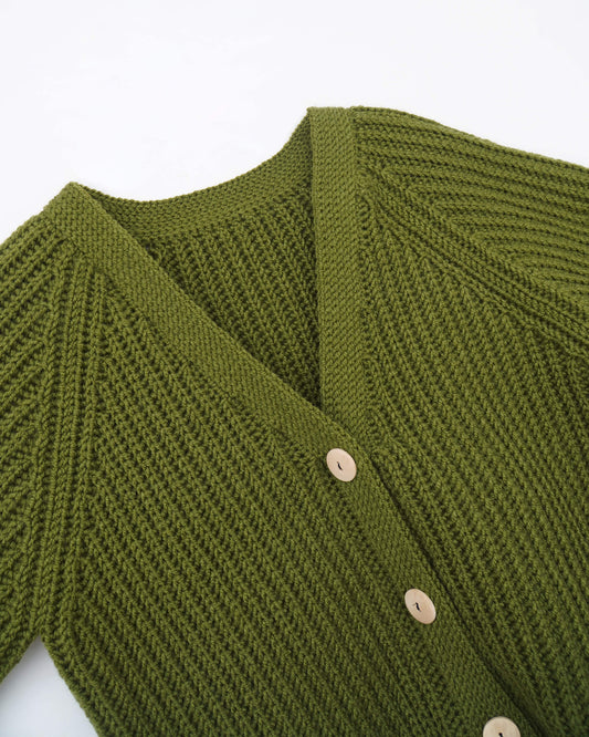 Cardigan No.38 | Ribbed raglan cardigan crochet pattern