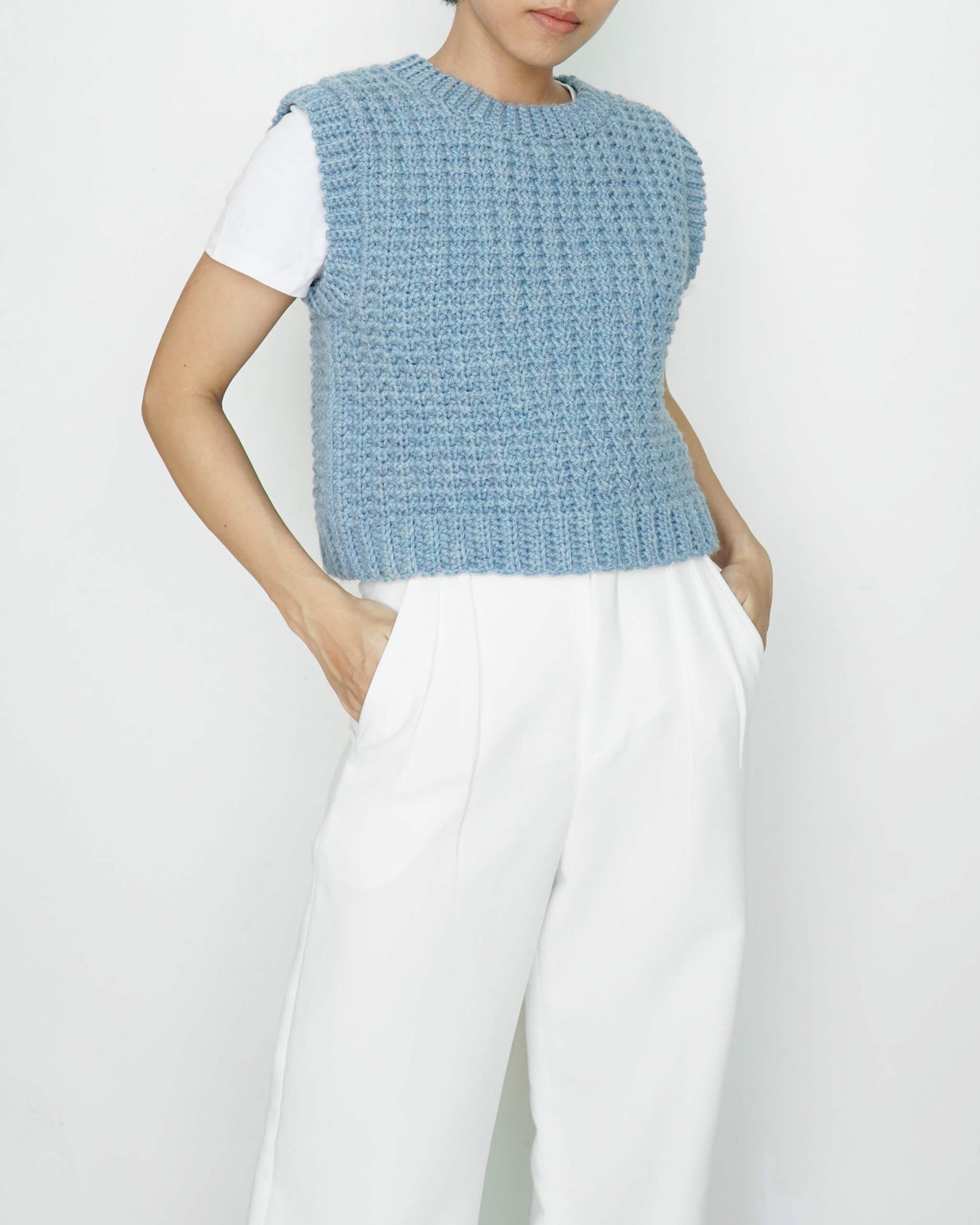 Crochet ribbed vest pattern