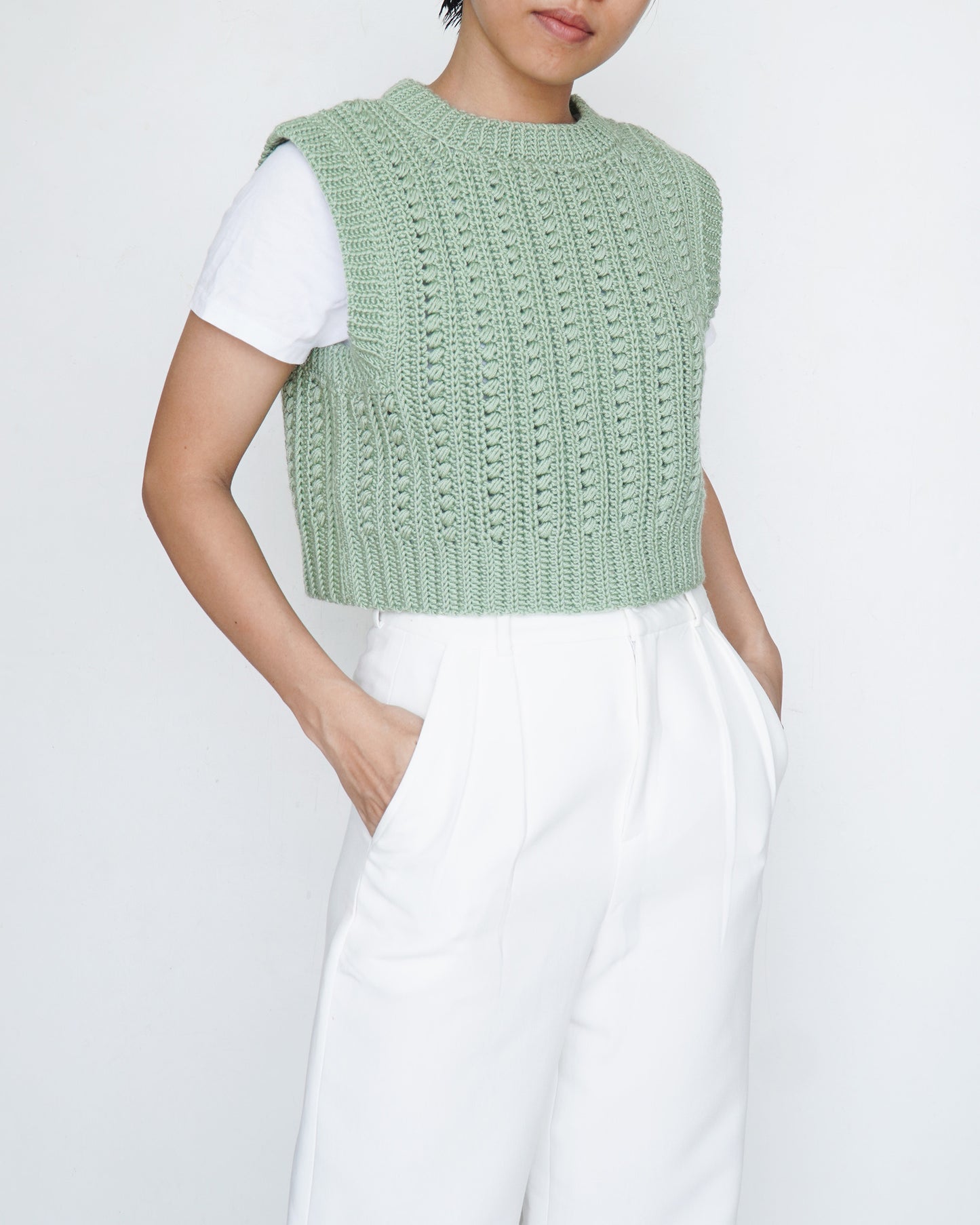 Easy crochet ribbed vest pattern