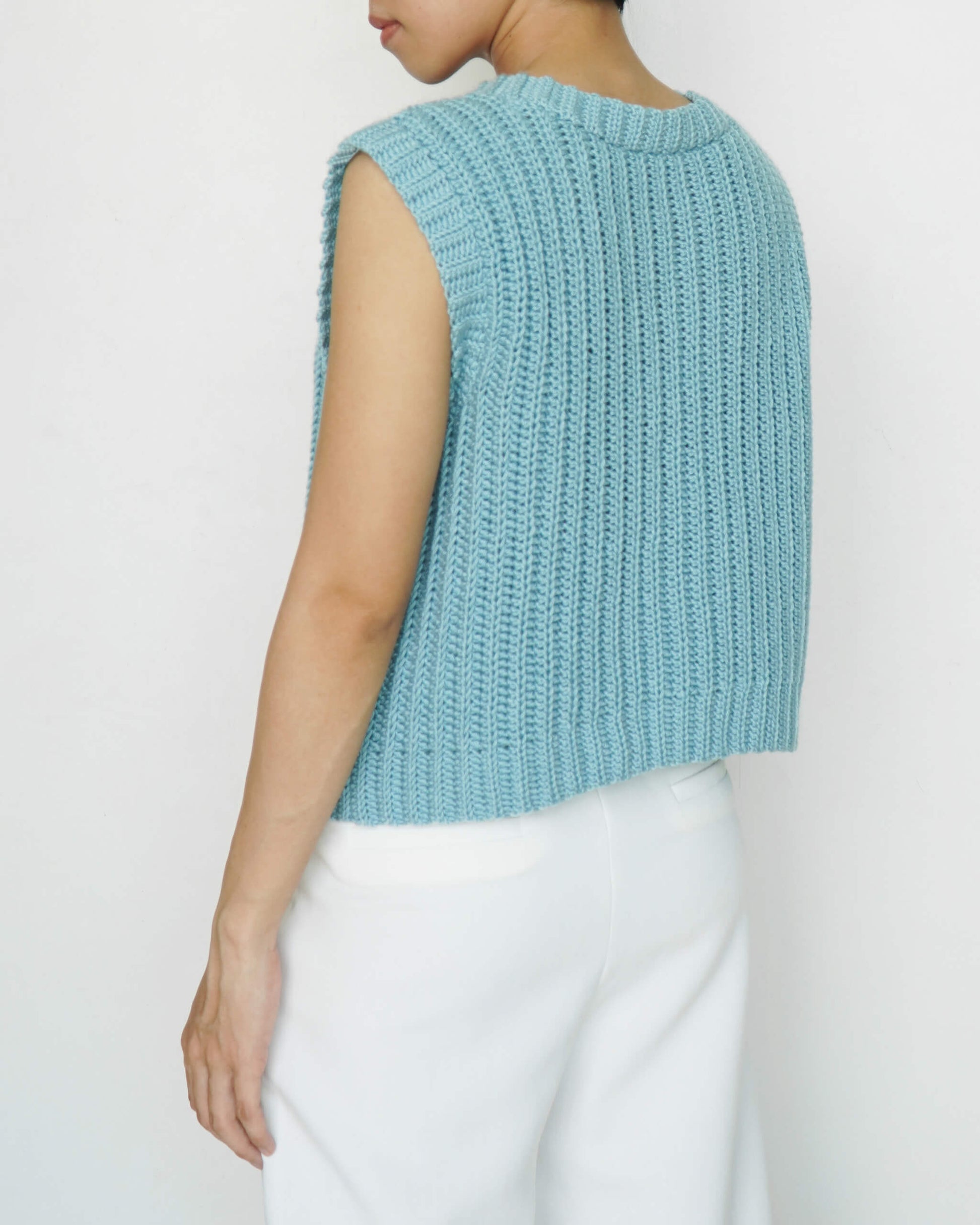 Vest No.30  Easy crochet ribbed vest pattern – Daisy & Peace