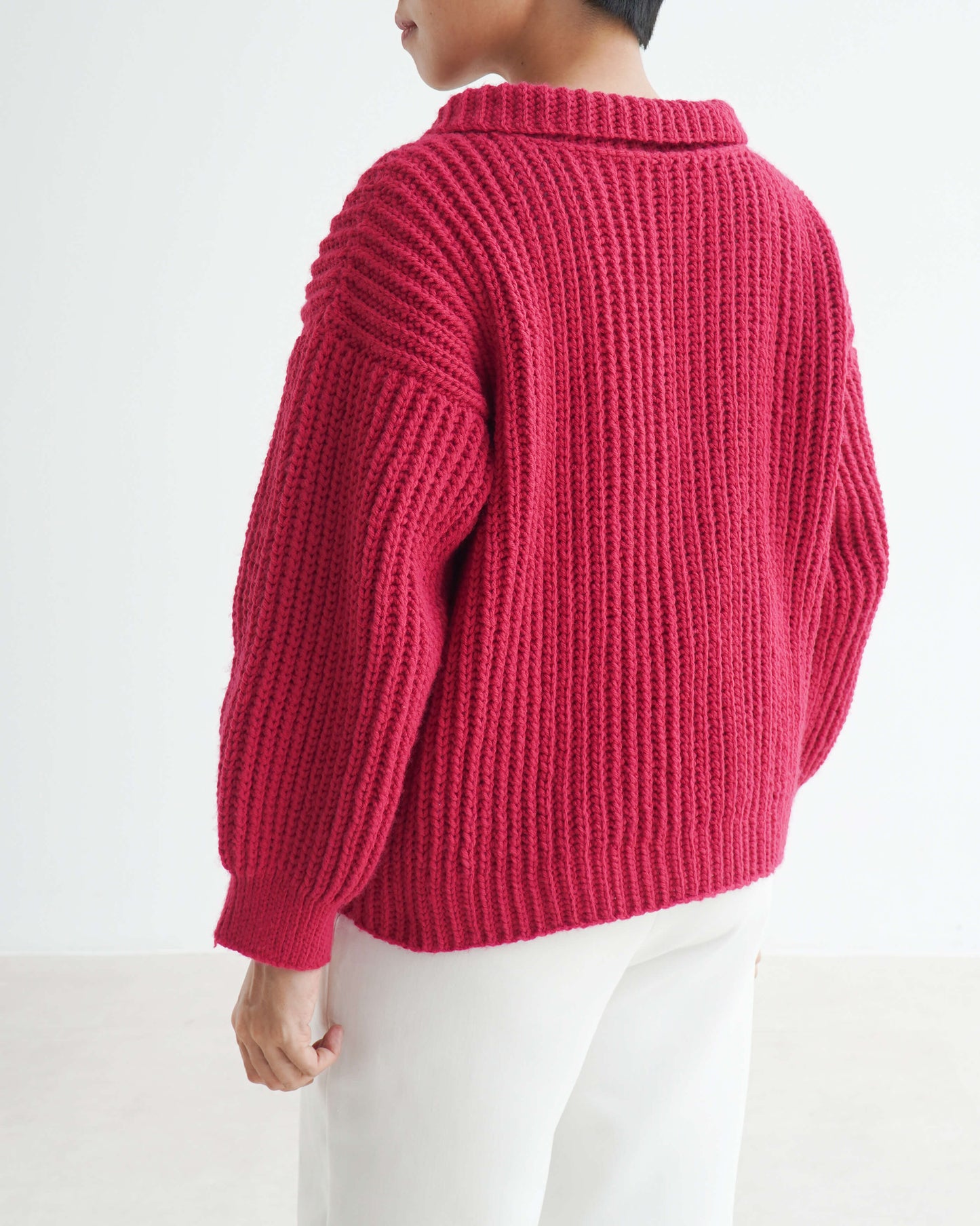 Sweater No.50 | Ribbed polo sweater crochet pattern