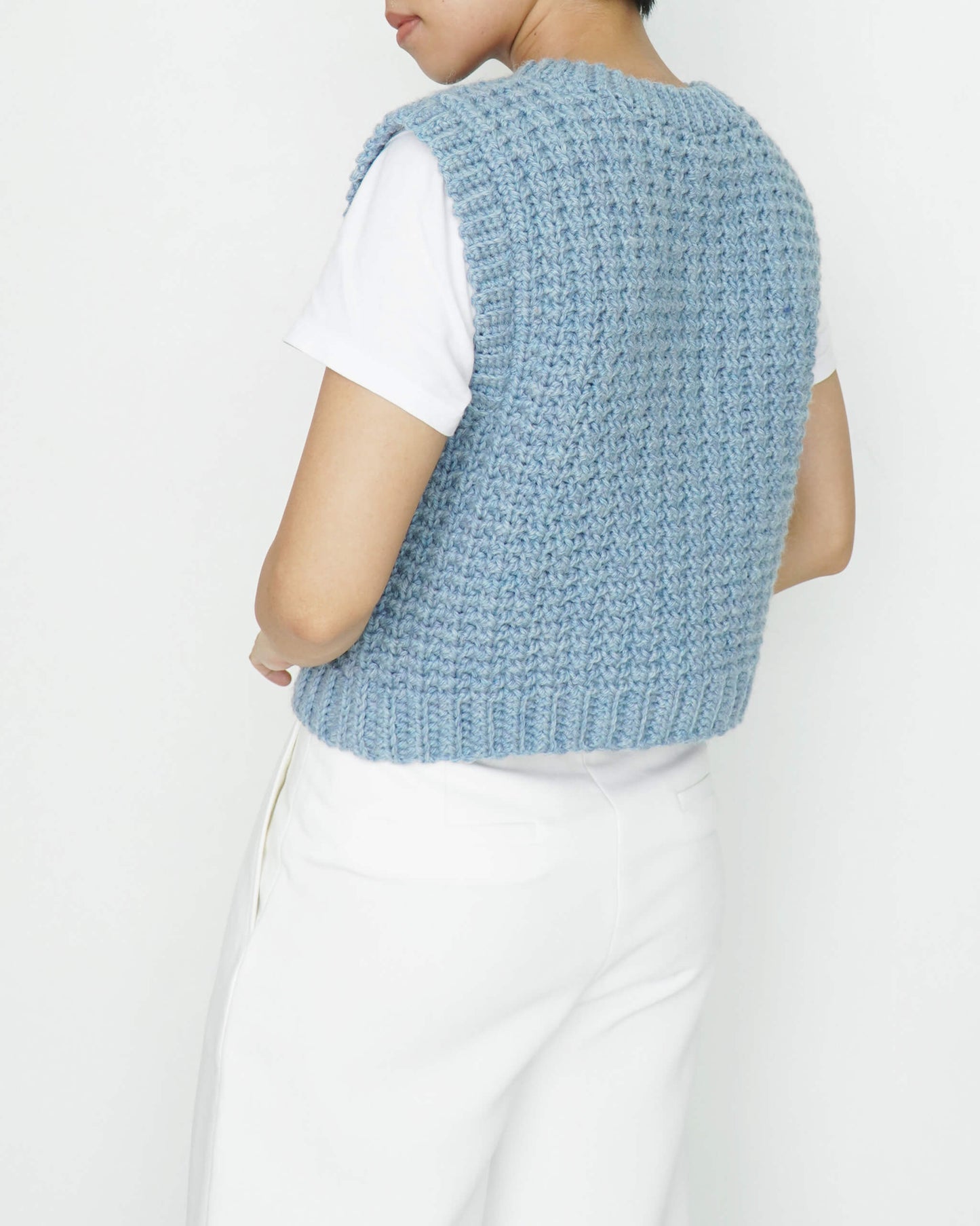 Crochet ribbed vest pattern