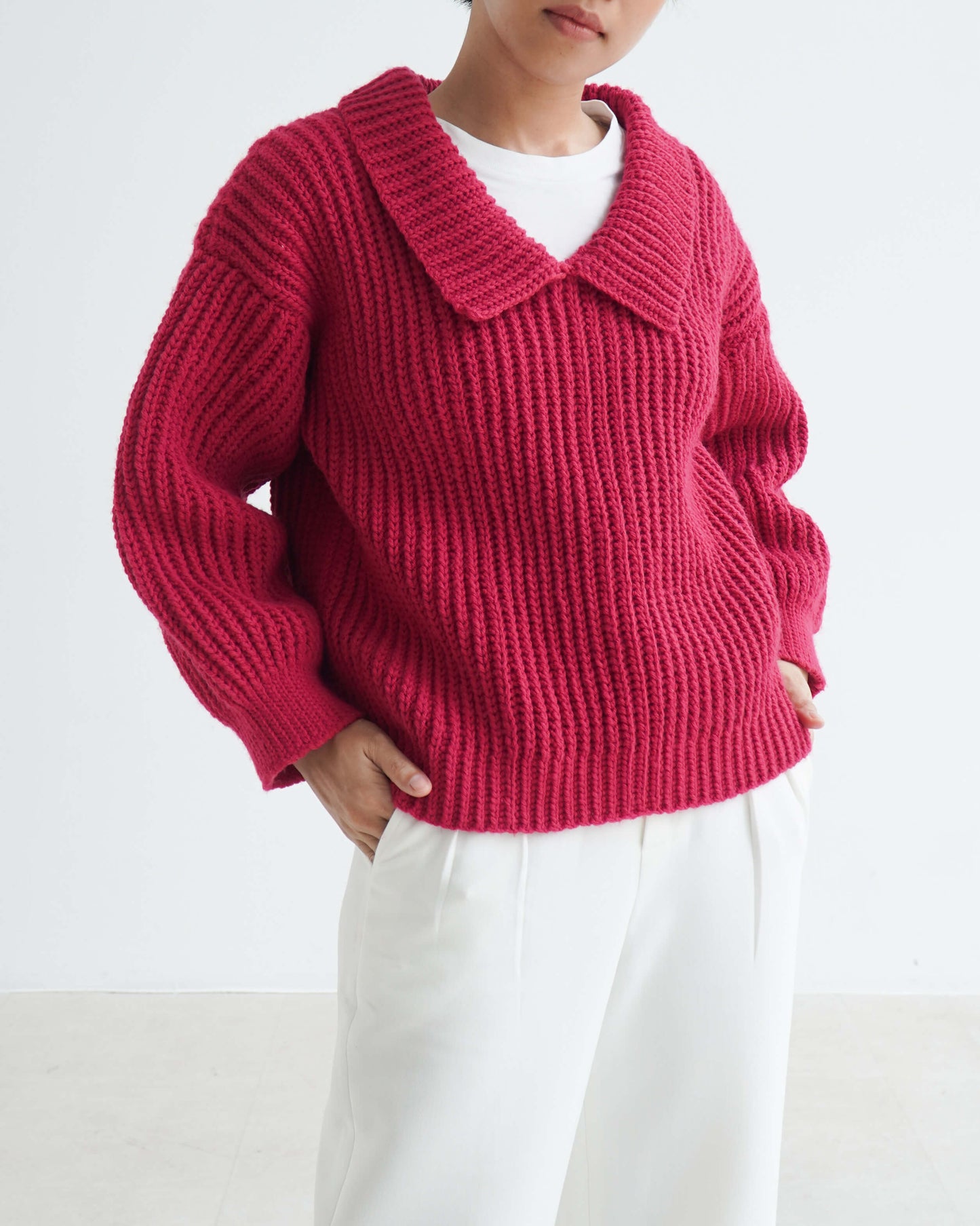 Sweater No.50 | Ribbed polo sweater crochet pattern