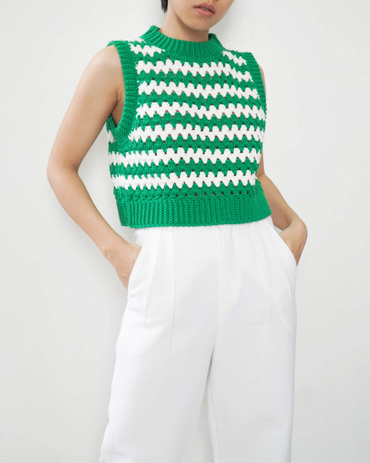 Striped vest No.23 | Easy crochet pattern