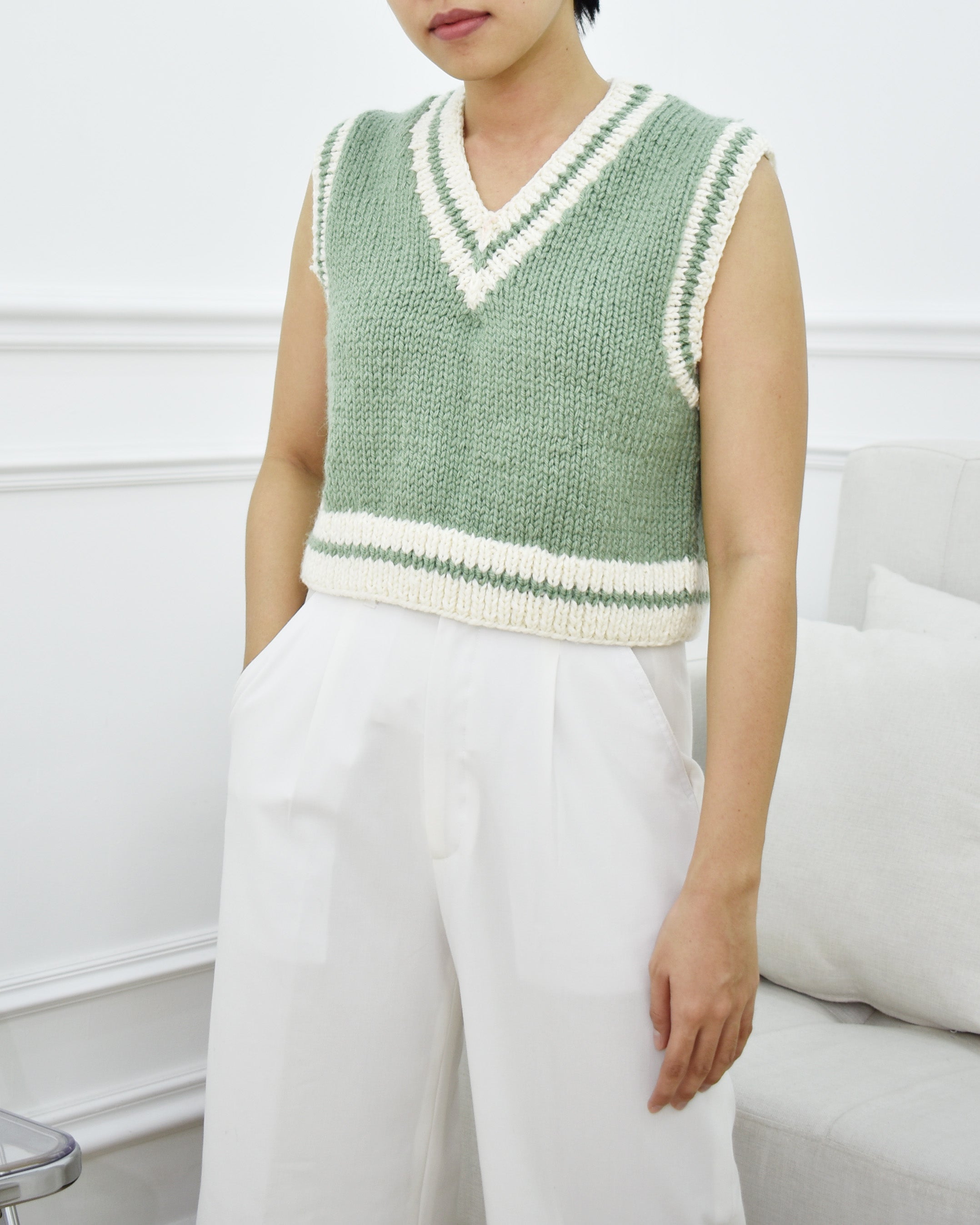 Vest No.13 | Easy knitting chunky vest pattern