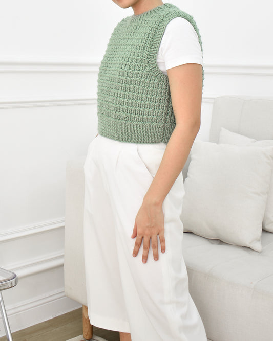 Vest No.14 | Easy knitting chunky vest pattern