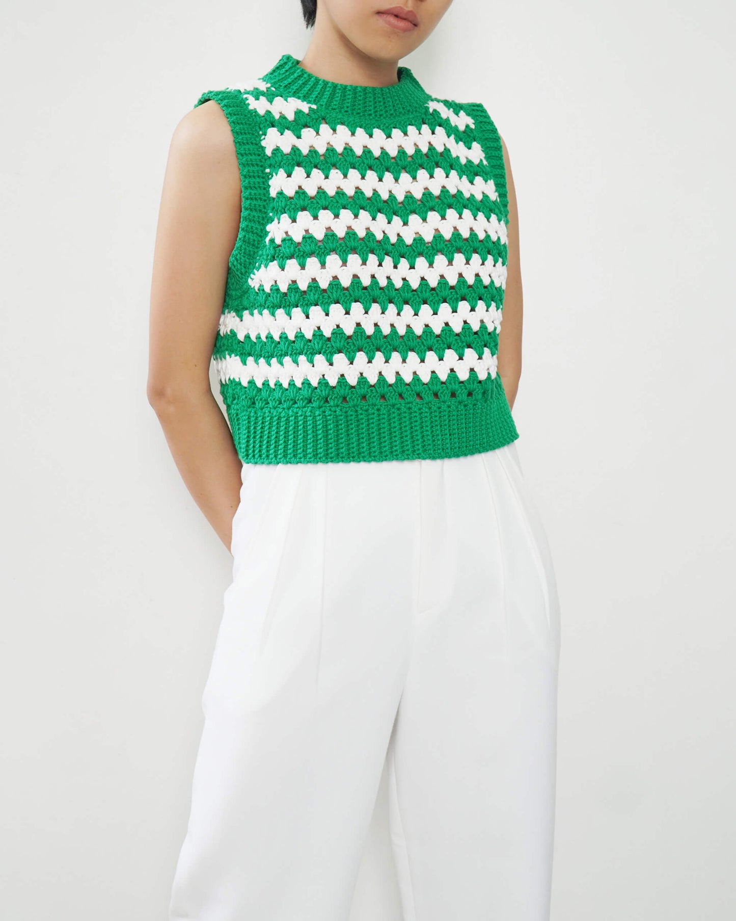 Striped vest No.23 | Easy crochet pattern