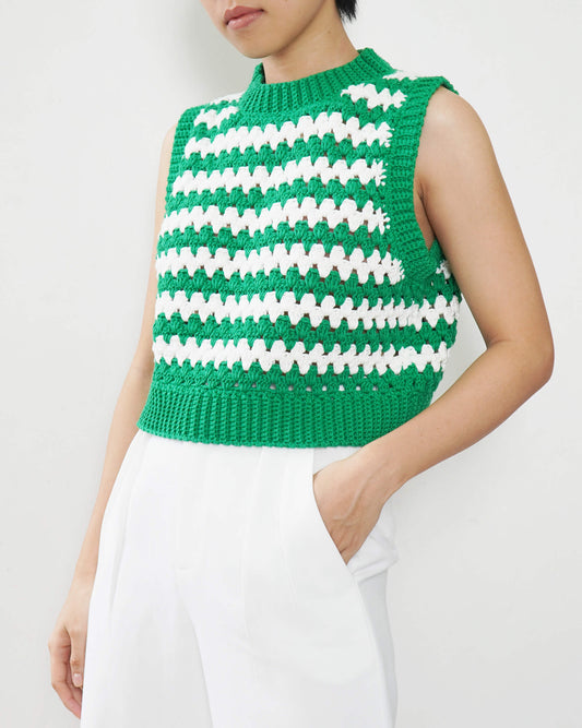 Striped vest No.23 | Easy crochet pattern